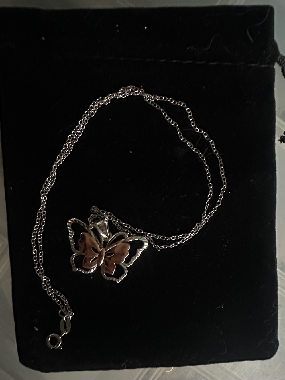Sterling Pendant Butterfly Necklace